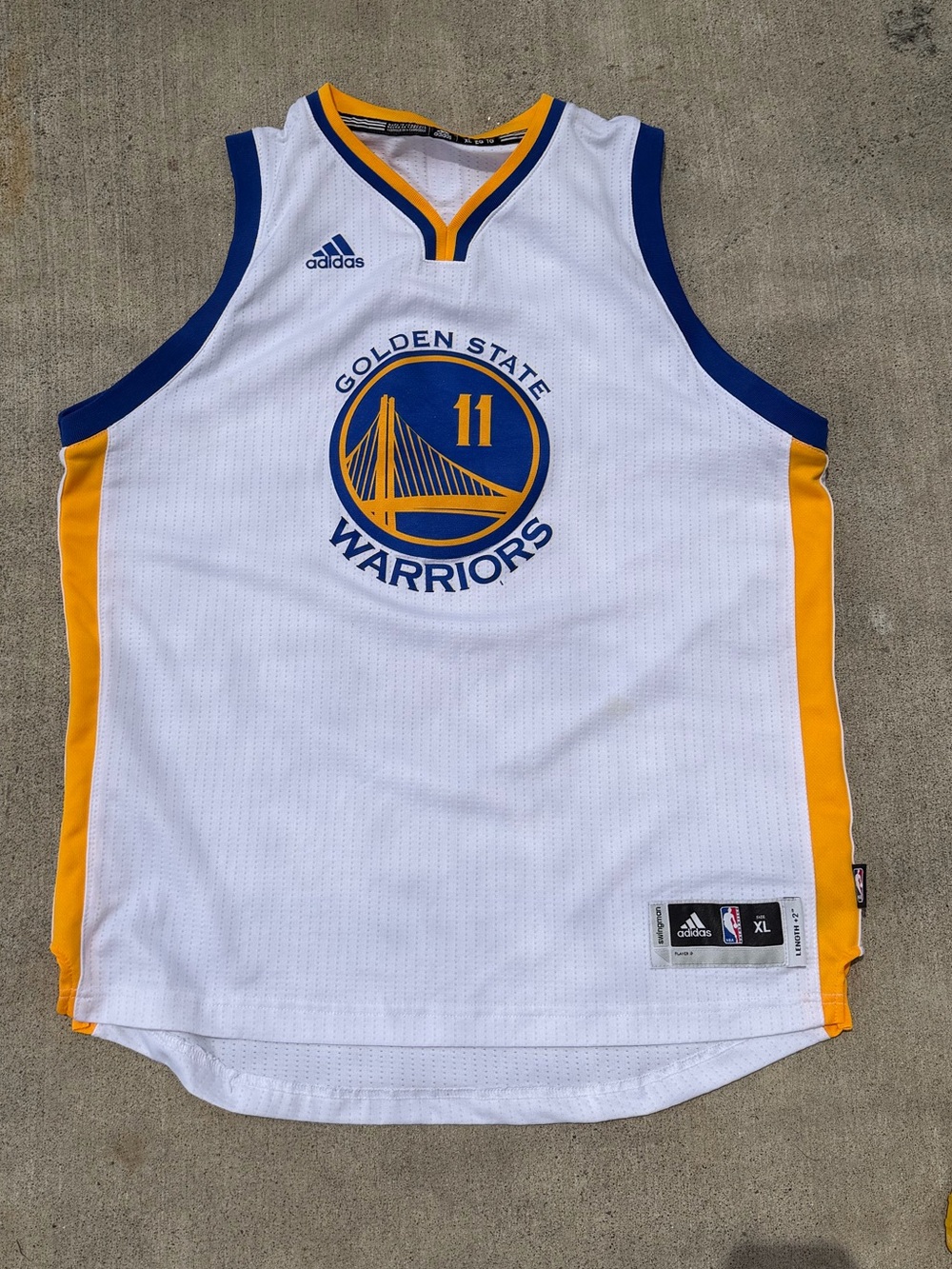 Size XL+2 - Klay Thompson #11 Golden State Warriors adidas Basketball Jersey